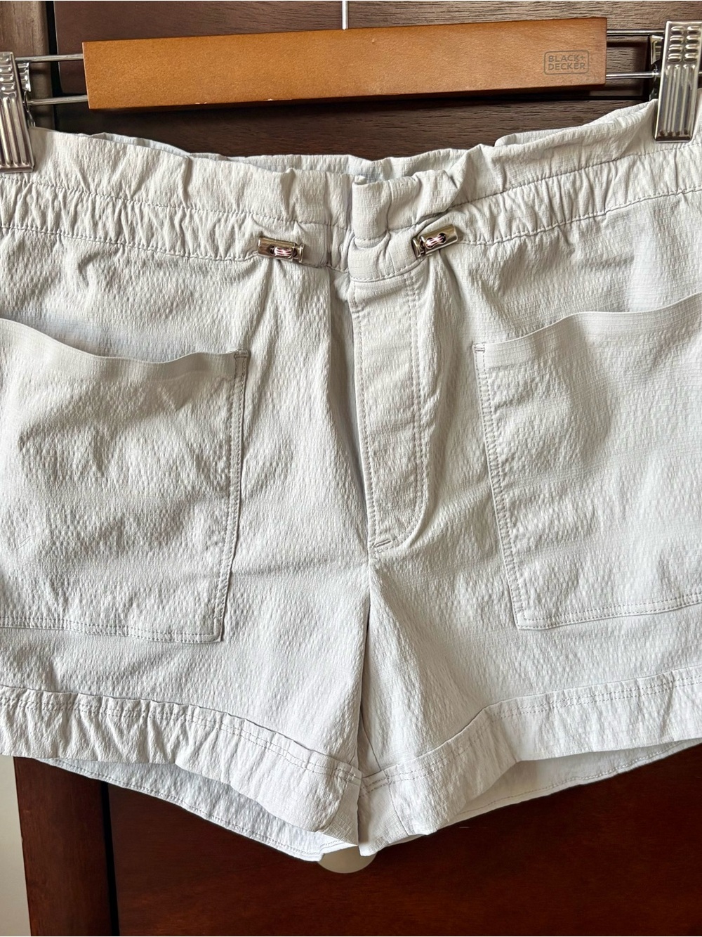Athleta Elastic waist Light Gray Drawstring Shorts
